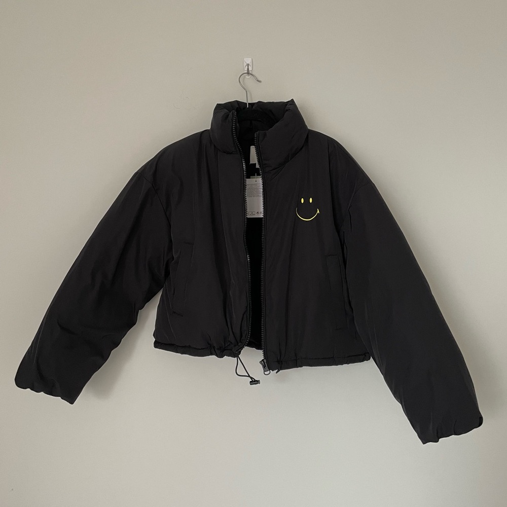 Black puffer coat